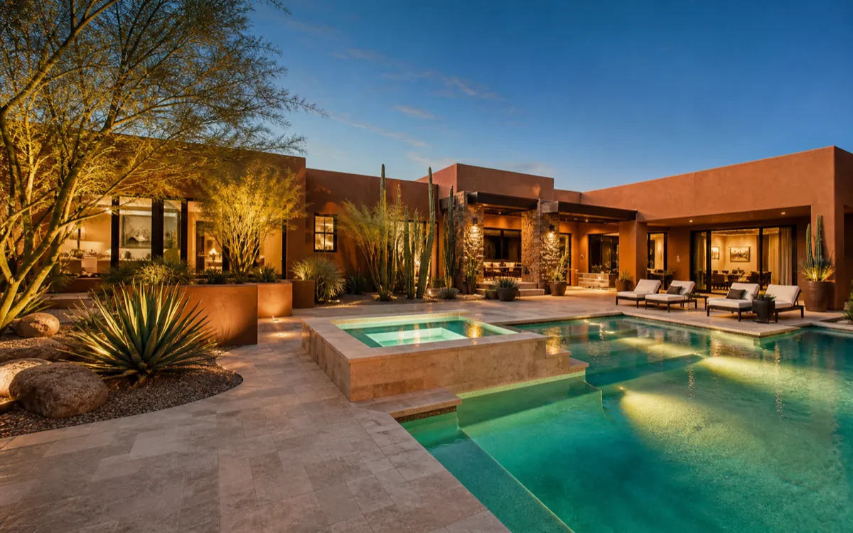 Arizona homes, photographed at golden hour.