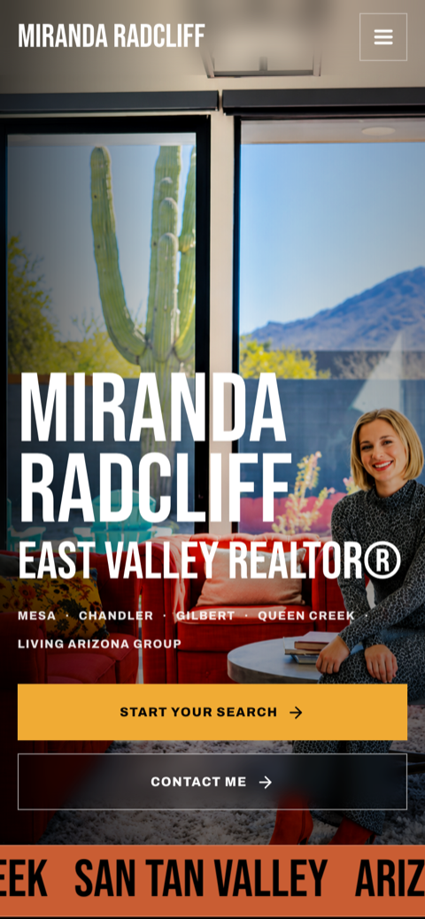 Miranda Radcliff website. Scrolling preview